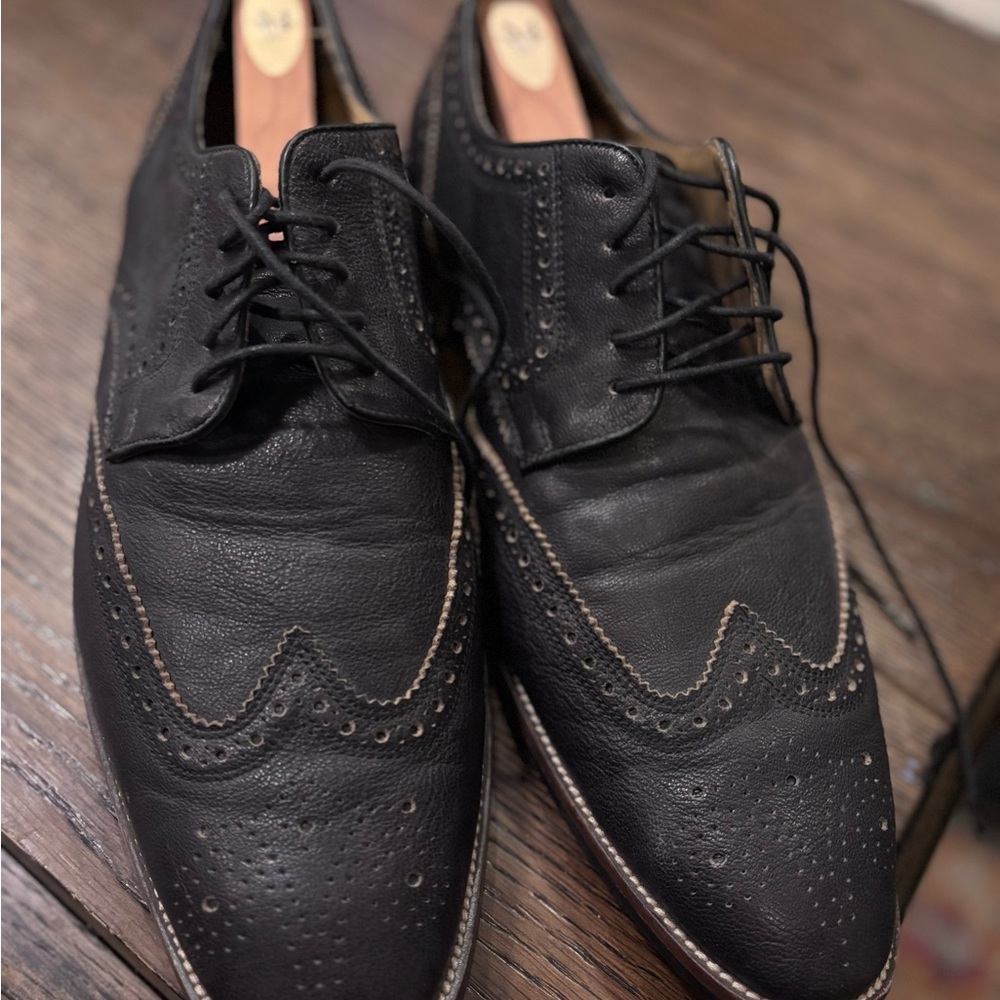 Classic Black Leather Brogue Shoes